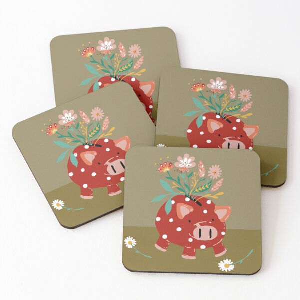 Item preview, Floral Fortune - Piggy Bank designed and sold by papierquarell.