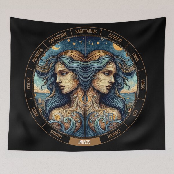 Item preview, ZODIAC Gemini - Astrological GEMINI - GEMINI - ZODIAC sign - Van Gogh style - 1 designed and sold by ArtProjectShop.