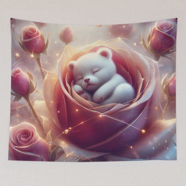 Item preview, Resting Bear on a rosebud designed and sold by ki-mer-a.