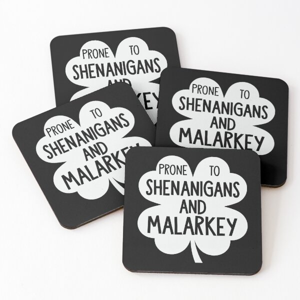 Item preview, Prone to Shenanigans and Malarkey Black Shamrock designed and sold by RR-Arts.