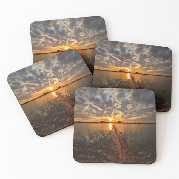 Item preview, Sunset at the lake with clouds designed and sold by Pietschi2022.