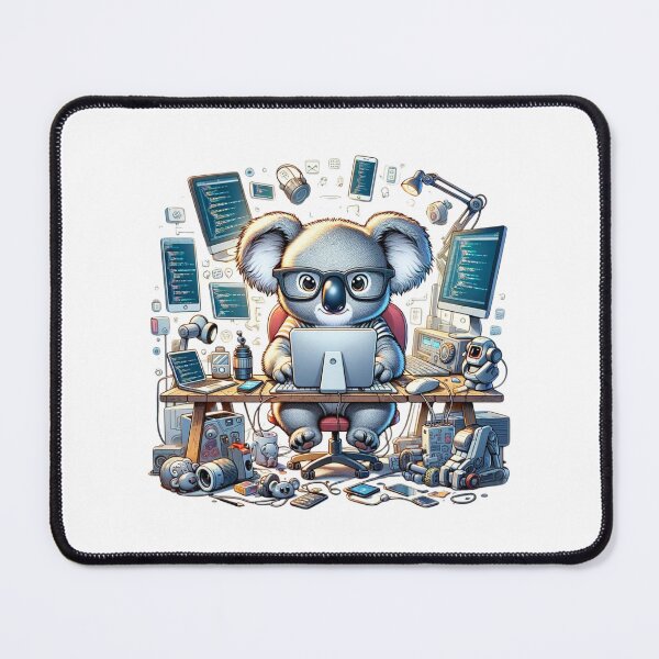 Item preview, Adorable Koala Geek Engrossed in Gadgets Illustration designed and sold by vk09.
