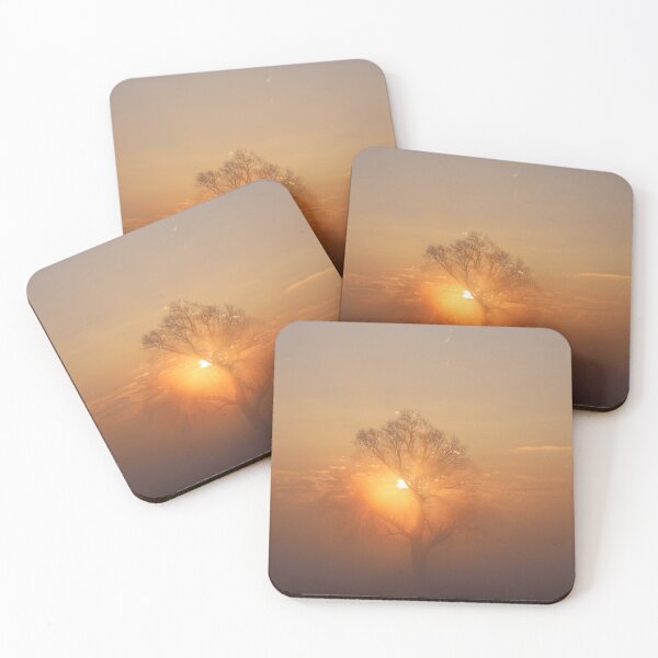 Item preview, A tree at sunrise with fog designed and sold by Pietschi2022.