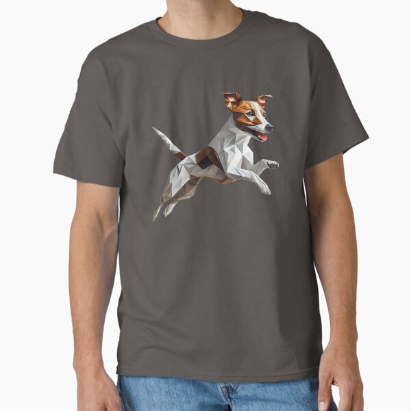 Item preview, Jack russel dog running 3d geometric origami, 3D polygonal illustration designed and sold by CutOriginalArt.