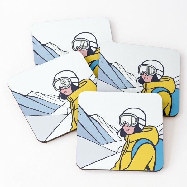 Item preview, Cute Skiing Girl Illustration designed and sold by AestheticArtHub.