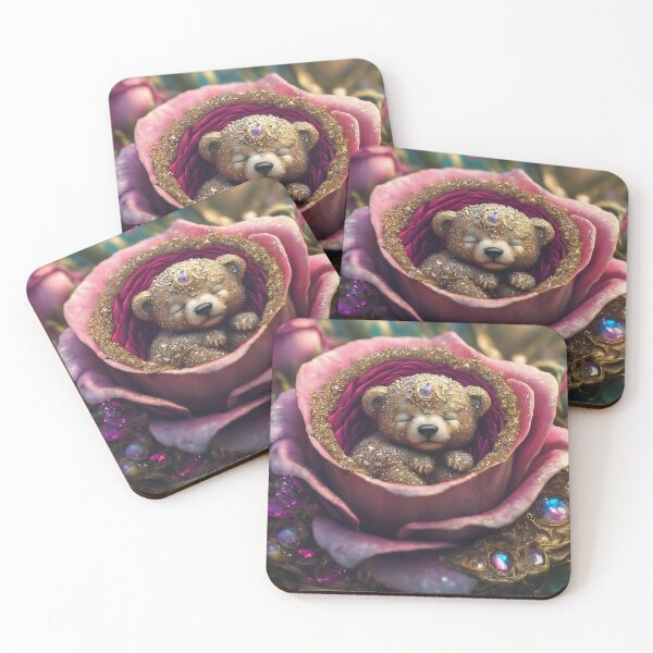Item preview, Slumbering bear in rose petals designed and sold by ki-mer-a.