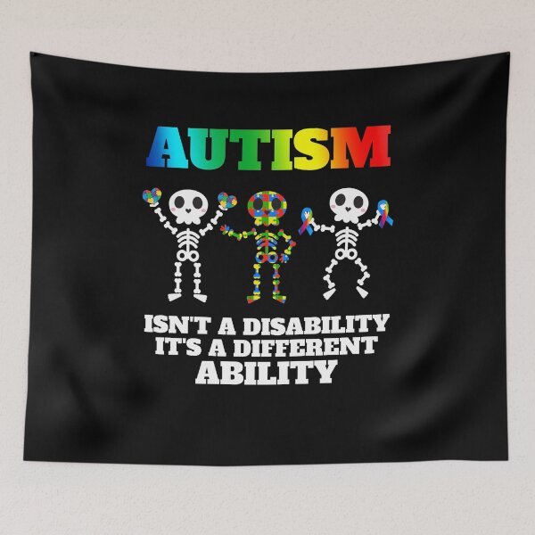 Item preview, Autism Isn't a Disability It's a Different Ability Dancing Skeletons Autism Awareness  designed and sold by BelkaMed.