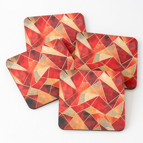 Item preview, Golden Red Geometry 6 designed and sold by Made-by-Gus.