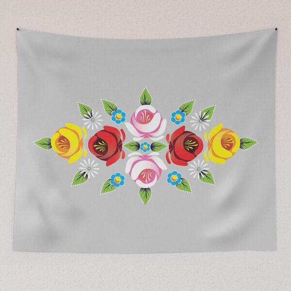 Item preview, Roses and Castle Narraowboat Canal Art Grey background horizontal designed and sold by Running-Duck.