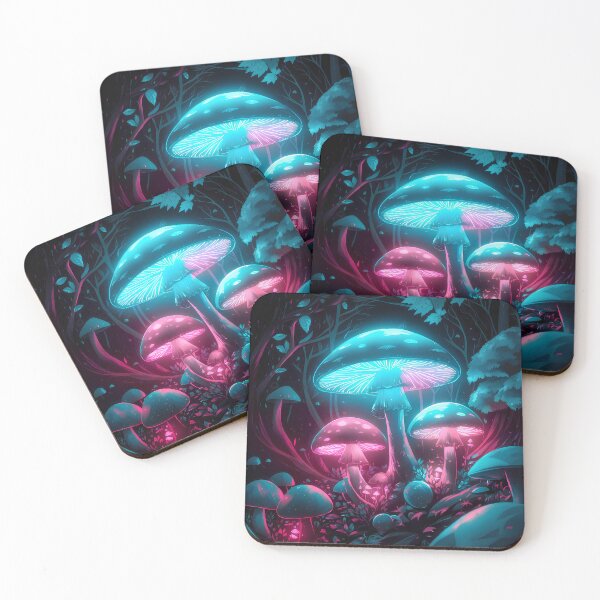 Item preview, Neon mushrooms in forest designed and sold by Paul-Place.