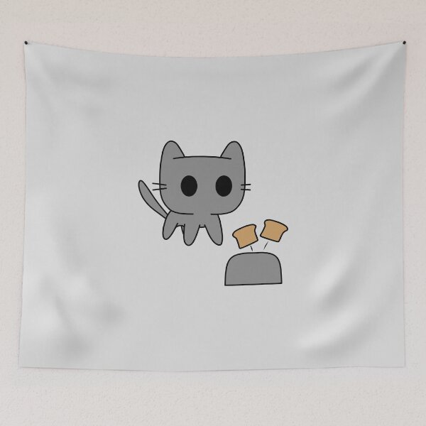 Item preview, Grey cat scared by toaster designed and sold by Cre8iveCat.