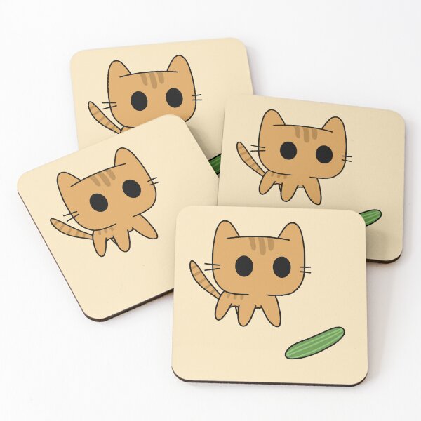 Item preview, Ginger cat scared by cucumber designed and sold by Cre8iveCat.