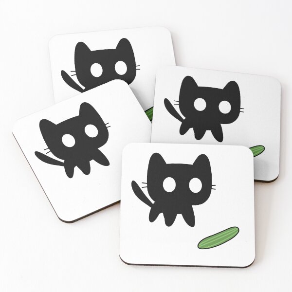 Item preview, Black cat scared by cucumber designed and sold by Cre8iveCat.