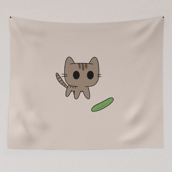 Item preview, Brown tabby cat scared by cucumber designed and sold by Cre8iveCat.