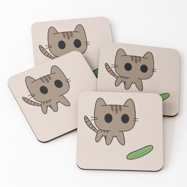 Item preview, Brown tabby cat scared by cucumber designed and sold by Cre8iveCat.