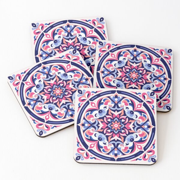 Item preview,  Magenta Iberian single circle tile designed and sold by Designs2Camille.