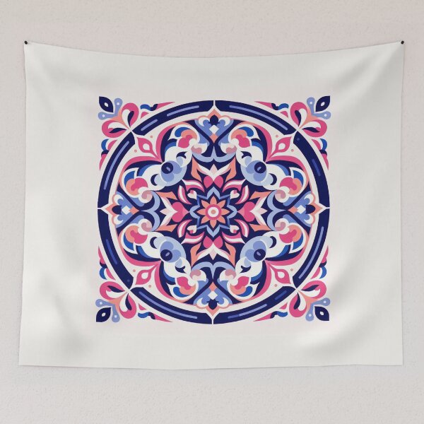 Item preview,  Magenta Iberian single circle tile designed and sold by Designs2Camille.