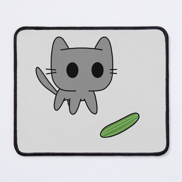 Item preview, Grey cat scared by cucumber designed and sold by Cre8iveCat.