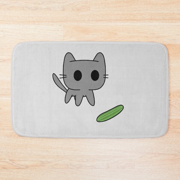 Item preview, Grey cat scared by cucumber designed and sold by Cre8iveCat.