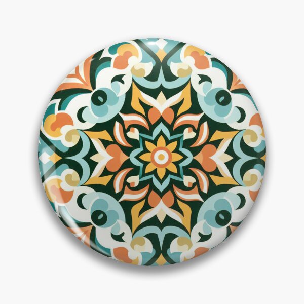 Item preview, Yellow Iberian single circle tile designed and sold by Designs2Camille.