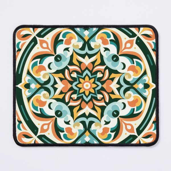 Item preview, Yellow Iberian single circle tile designed and sold by Designs2Camille.