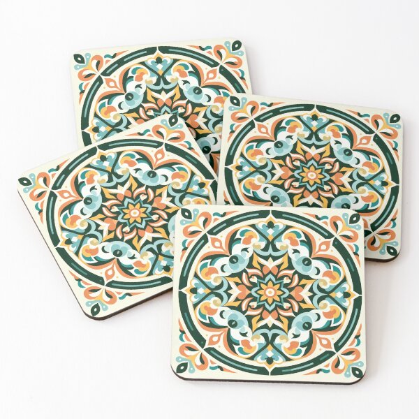 Item preview, Yellow Iberian single circle tile designed and sold by Designs2Camille.