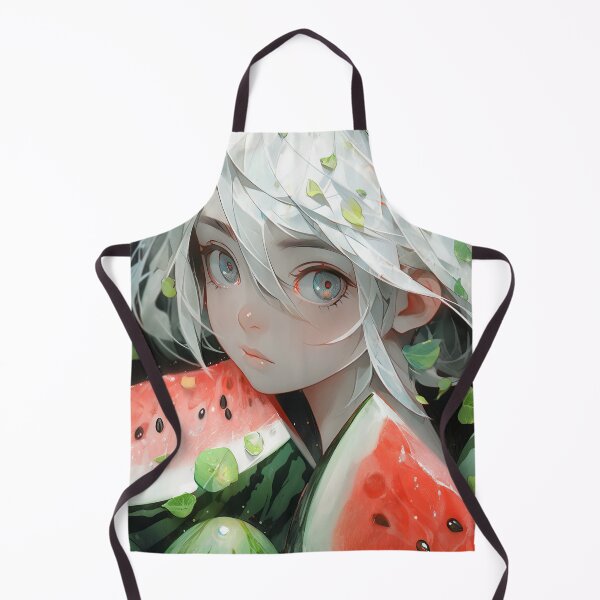 Item preview, Serene Green Leaves and Watermelon Anime Girl designed and sold by bubblegoth.