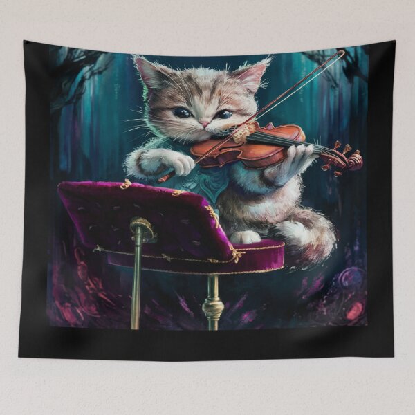 Item preview, CAT PLAYING A VIOLIN designed and sold by Obinne.