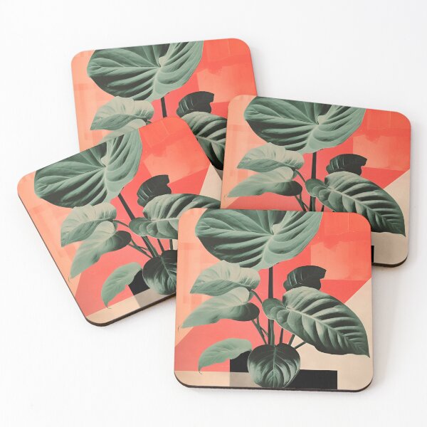 Artikelvorschau, Philodendron-Retro-Collage entworfen und verkauft von curledup-cat.