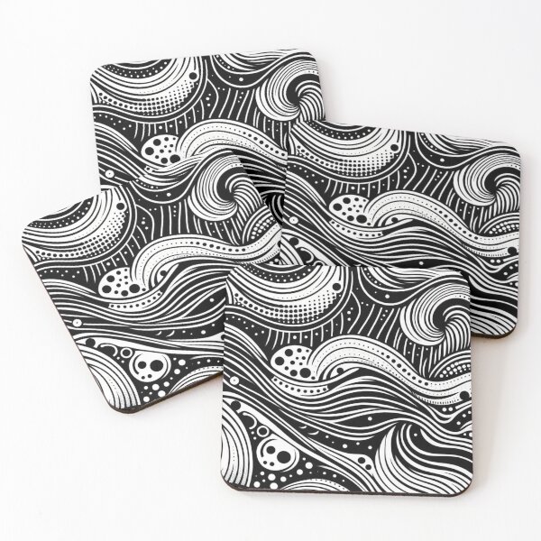 Item preview, Vector Seamless Black And White Irregular Rounded Lines Halftone Transition Abstract Background Pattern designed and sold by asbno19.