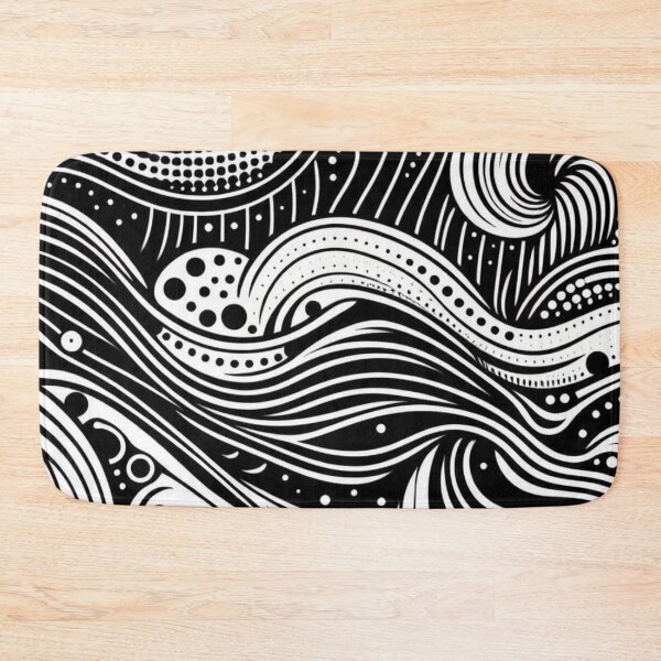 Item preview, Vector Seamless Black And White Irregular Rounded Lines Halftone Transition Abstract Background Pattern designed and sold by asbno19.