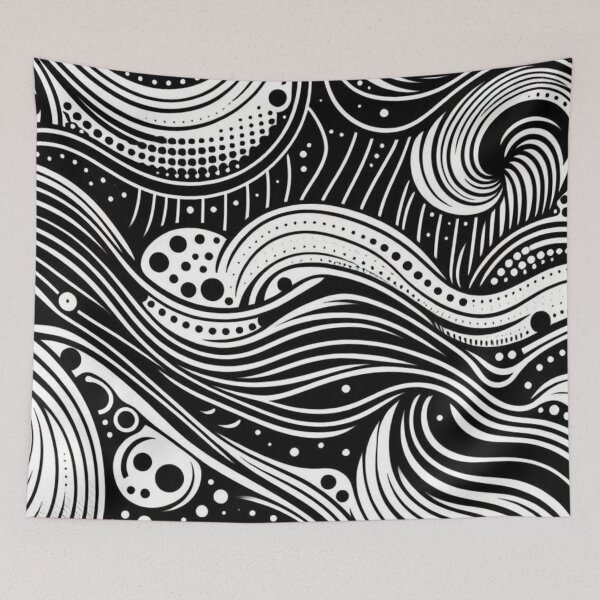 Item preview, Vector Seamless Black And White Irregular Rounded Lines Halftone Transition Abstract Background Pattern designed and sold by asbno19.