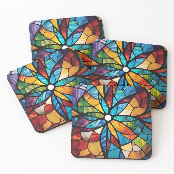 Item preview, Stained Glass Flower Mosaic Tile designed and sold by Digital-Fusion.