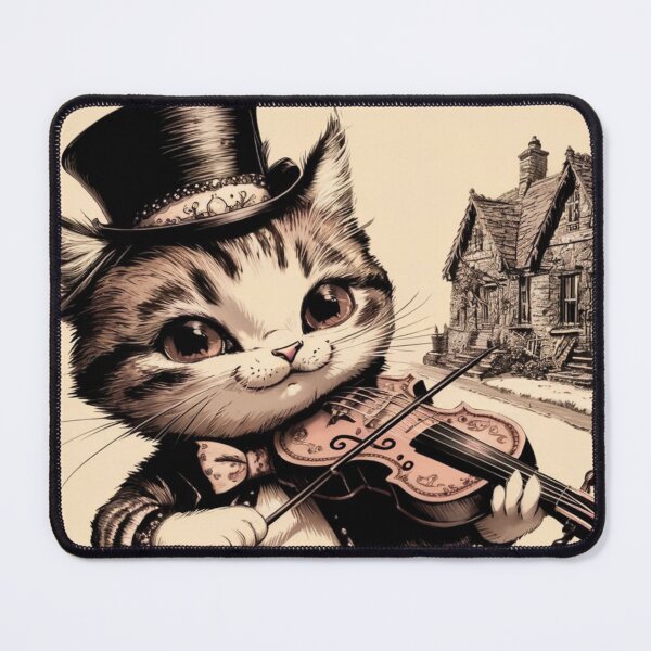 Item preview, " VINTAGE CAT PLAYING A VIOLIN".CAT VIOLIN..  designed and sold by Obinne.