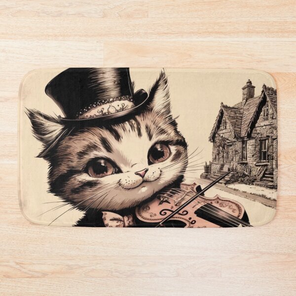 Item preview, " VINTAGE CAT PLAYING A VIOLIN".CAT VIOLIN..  designed and sold by Obinne.
