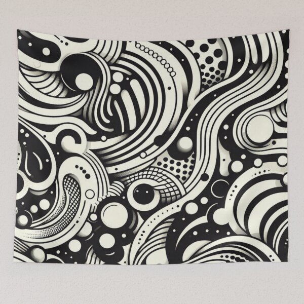 Item preview, Vector Seamless Black And White Irregular Rounded Lines Halftone Transition Abstract Background Pattern designed and sold by asbno19.