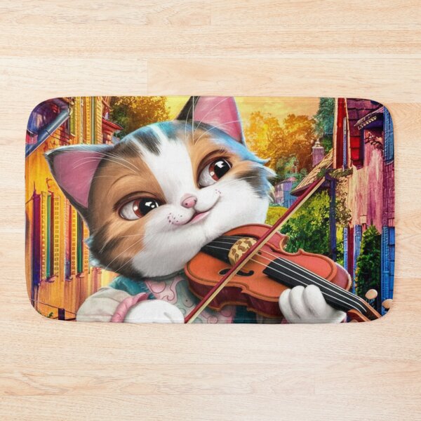 Item preview, "CAT VIOLIN ". CUTE CAT PLAYING VIOLIN designed and sold by Obinne.