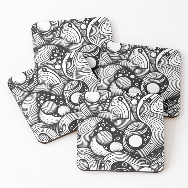 Item preview, Vector Seamless Black And White Irregular Rounded Lines Halftone Transition Abstract Background Pattern designed and sold by asbno19.