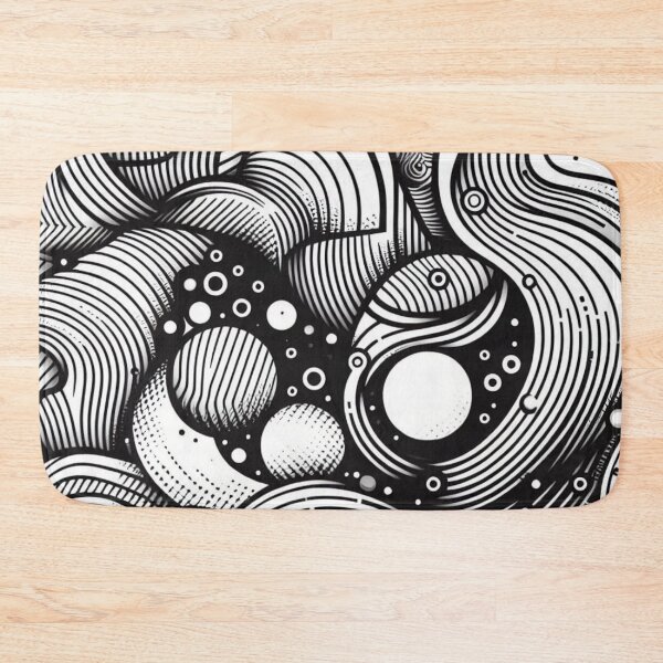 Item preview, Vector Seamless Black And White Irregular Rounded Lines Halftone Transition Abstract Background Pattern designed and sold by asbno19.