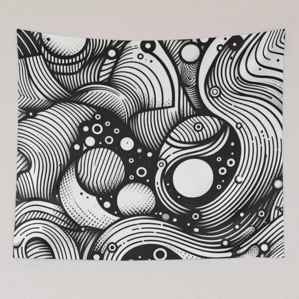 Item preview, Vector Seamless Black And White Irregular Rounded Lines Halftone Transition Abstract Background Pattern designed and sold by asbno19.