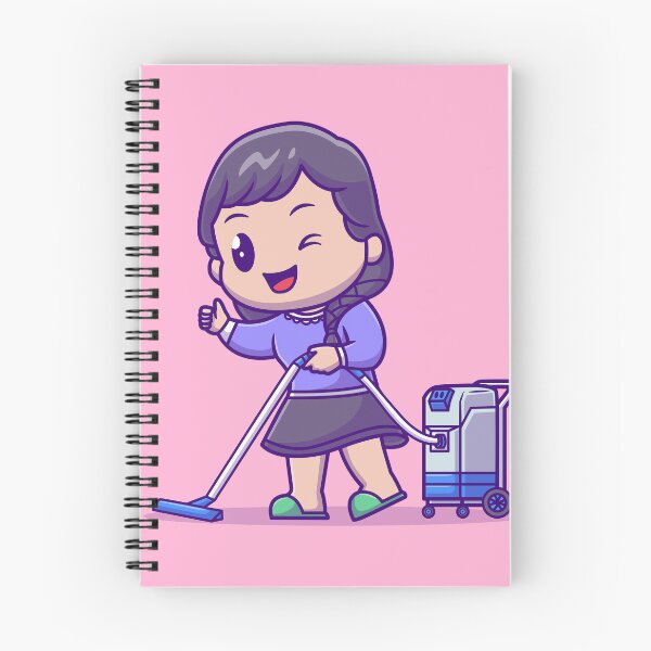 Item preview, Sparkling Clean: Cute Girl with Vacuum Cleaner" designed and sold by hjian8219.