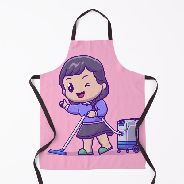 Item preview, Sparkling Clean: Cute Girl with Vacuum Cleaner" designed and sold by hjian8219.