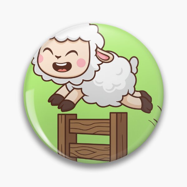 Item preview, Leap of Joy: Cute Sheep Jumping Fence designed and sold by hjian8219.