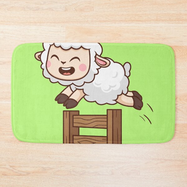 Item preview, Leap of Joy: Cute Sheep Jumping Fence designed and sold by hjian8219.