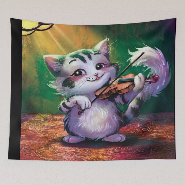 Item preview, "CUTE CAT VIOLIN ". CUTE CAT PLAYING VIOLIN designed and sold by Obinne.
