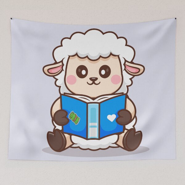 Item preview, Ewe-nique Scholar: Cute Sheep Reading Book designed and sold by hjian8219.