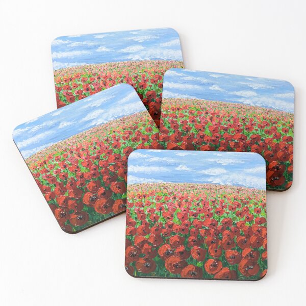 Item preview, Gleaming Field of Ruby Poppies designed and sold by Margwizart.
