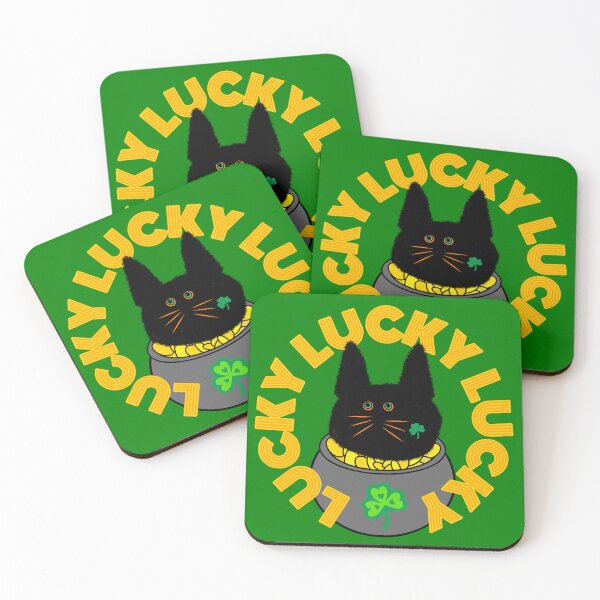 Item preview, Saint Patrick’s Lucky Gold Shamrock Cat designed and sold by chowlet.