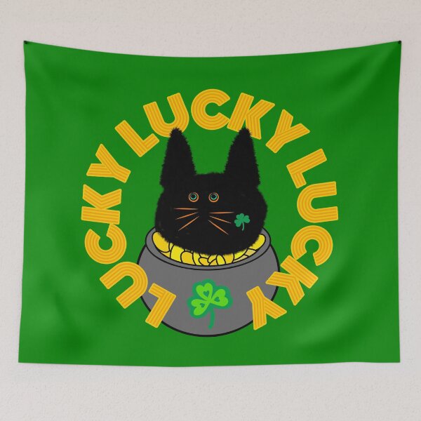 Item preview, Saint Patrick’s Lucky Gold Shamrock Cat designed and sold by chowlet.