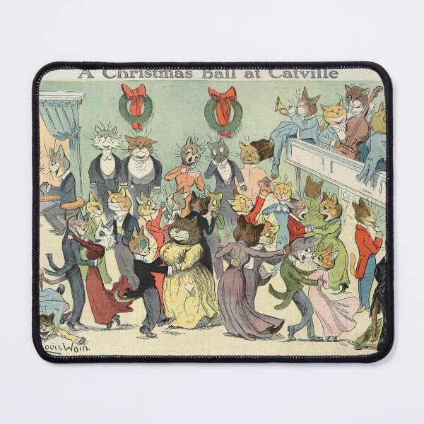 Item preview, Louis Wain - A Christmas Ball at Catville, vintage cat lover Christmas designed and sold by forgottenbeauty.